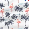 Polaire blanche motif flamant rose