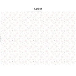 Polaire blanche motif lapin rose