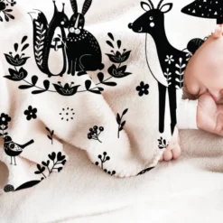 Polaire écrue motif animaux folk
