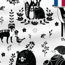 Polaire écrue motif animaux folk