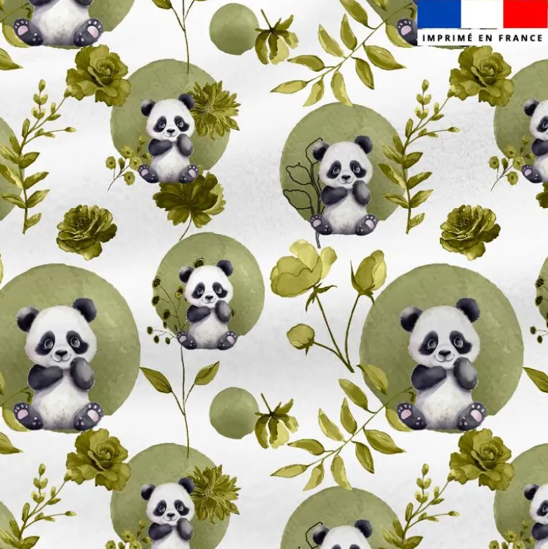 Polaire motif panda aquarelle
