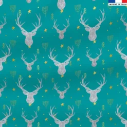 Polaire vert émeraude motif cerf