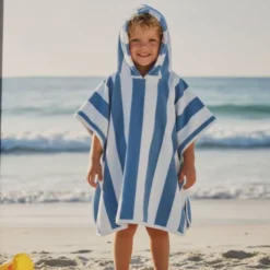 Éponge rayé bleu et blanc