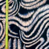 Popeline de viscose bleu foncé motif fantaisie beige