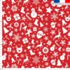 Père noel et flocons de neige - Fond rouge