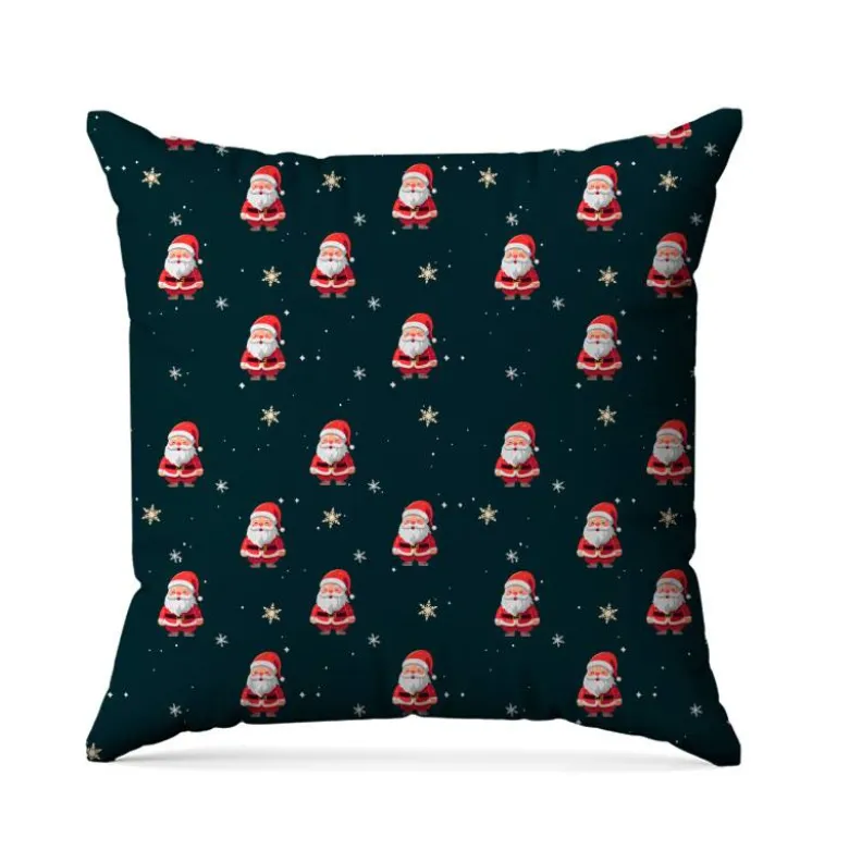 Père noel et petit flocon - Fond bleu foncé