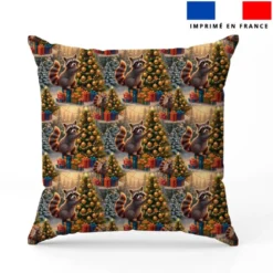 Raton laveur de noël - Fond multicolore