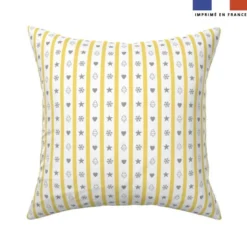 Rayures de Noël jaune layette - Fond blanc - Création Andréa Leonelli