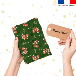 Renard de Noël - Fond vert foncé - Création Stillistic