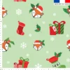 Renard et cadeaux de Noel - Fond vert