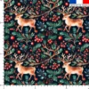 Renne et baie rouge de Noël - Fond bleu nuit