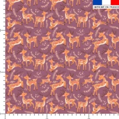 Renne folk - Fond mauve