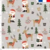 Rennes et papa noel - Fond grège