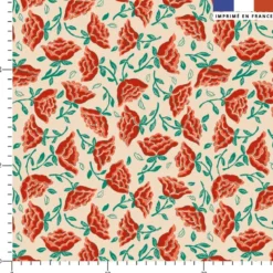 Roses rouges - Fond beige - Création Andréa Leonelli
