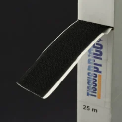 Rouleau 25m Auto-agrippant adhésif crochet 30 mm noir