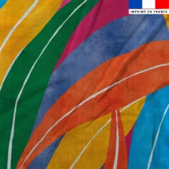 Résille recyclée motif feuilles multicolores