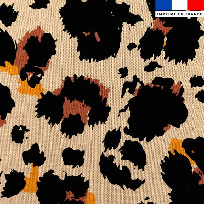 Résille recyclée motif léopard beige