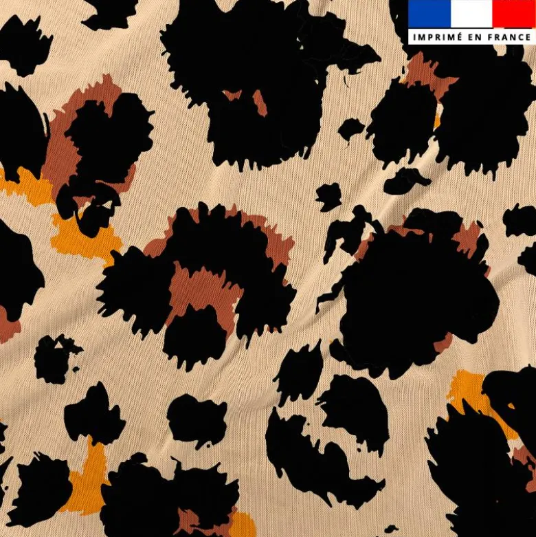 Résille recyclée motif léopard beige