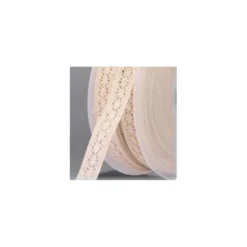 Ruban de dentelle coton écru 17mm