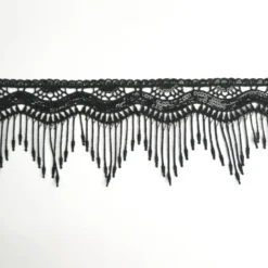 Ruban dentelle guipure et paillette noire