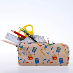 Sac et fournitures d'école - Fond beige