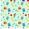 Sac et fournitures d'école - Fond vert