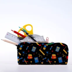Sac et fournitures d'école - Fond noir