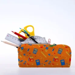 Sac et fournitures d'école - Fond orange
