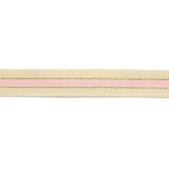 Sangle 3 bandes fil métal or écru et rose