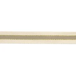 Sangle 3 bandes fil métal or écru et taupe