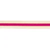 Sangle 3 bandes fil métal or écru et fuchsia