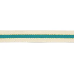 Sangle 3 bandes fil métal or écru et bleu canard