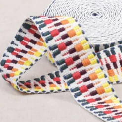 Sangle ethnique 38 mm écrue et multicolore