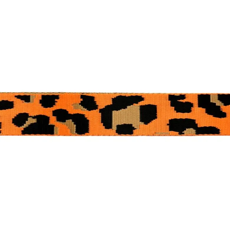 Sangle léopard 38mm orange fluo et ocre