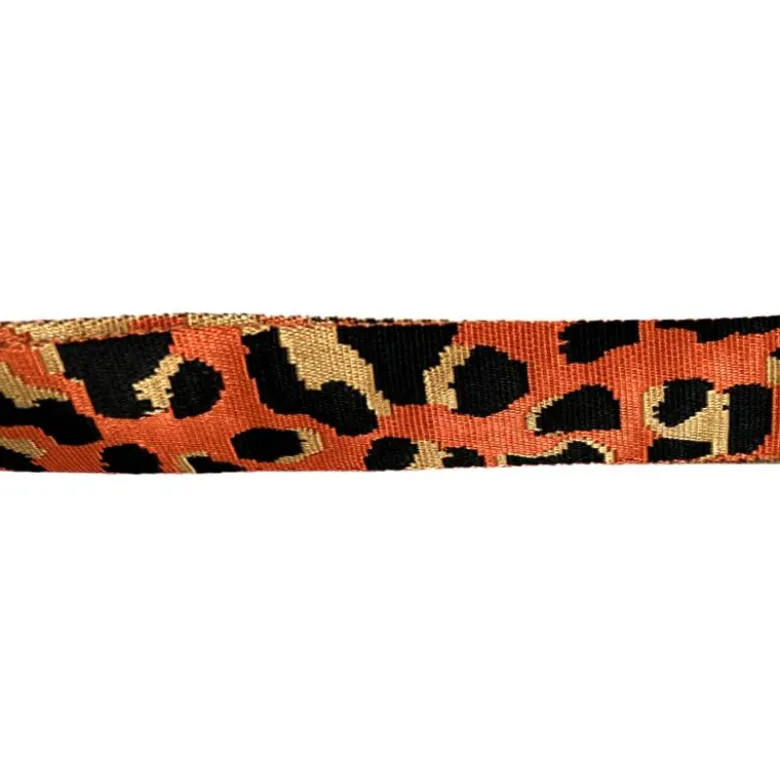 Sangle léopard 38mm orange foncé et ocre