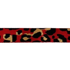 Sangle léopard 38mm rouge et ocre