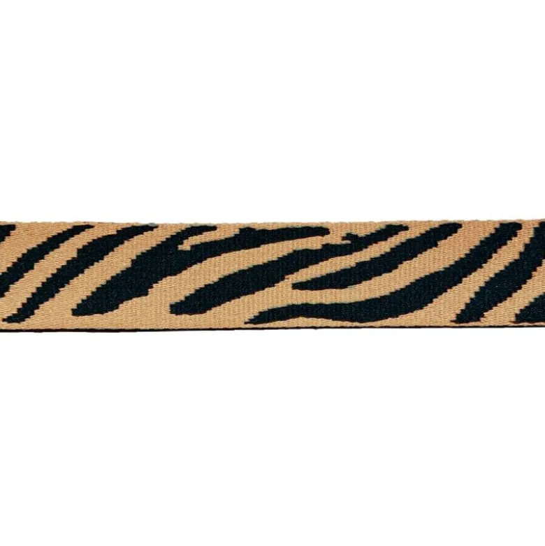 Sangle motif zébre 38mm beige et noir