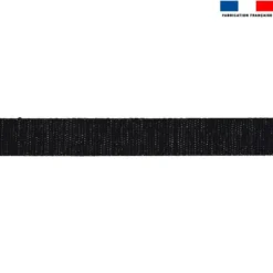Sangle noire lurex argent 30 mm