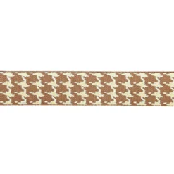 Sangle pied de poule 38mm brun et crème