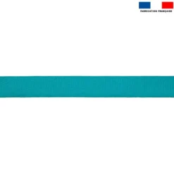 Sangle polyester aspect coton 30mm bleu turquoise