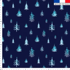 Sapin de Noel bleu - Fond bleu foncé
