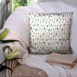 Sapin de Noel et cadeau vert et rouge - Fond blanc