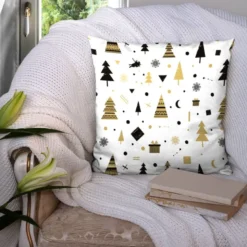 Sapin de noel noir et ocre - Fond blanc