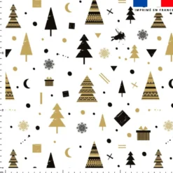 Sapin de noel noir et ocre - Fond blanc