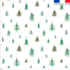 Sapin de Noel vert déco rouge - Fond blanc