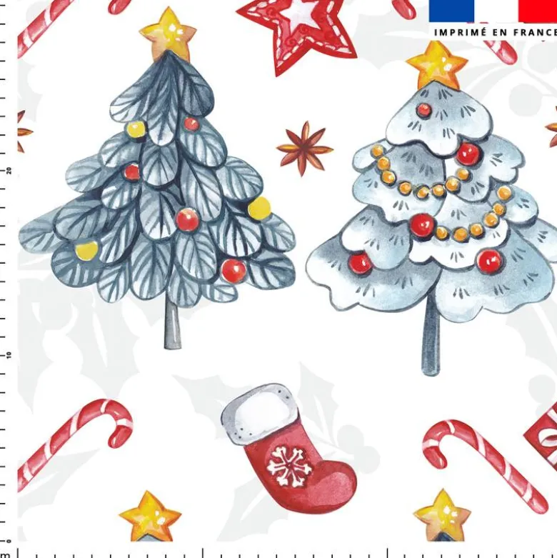 Sapin de Noël enneigé - Fond blanc