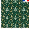 Sapin de Noël et boules dorées - Fond vert