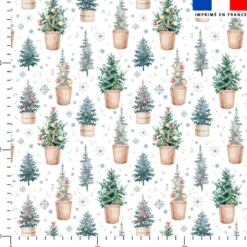 Sapin de Noël lumineux effet aquarelle - Fond blanc