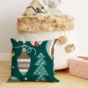 Sapin et boule de Noel - Fond vert canard
