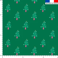 Sapin et boules de Noël - Fond vert